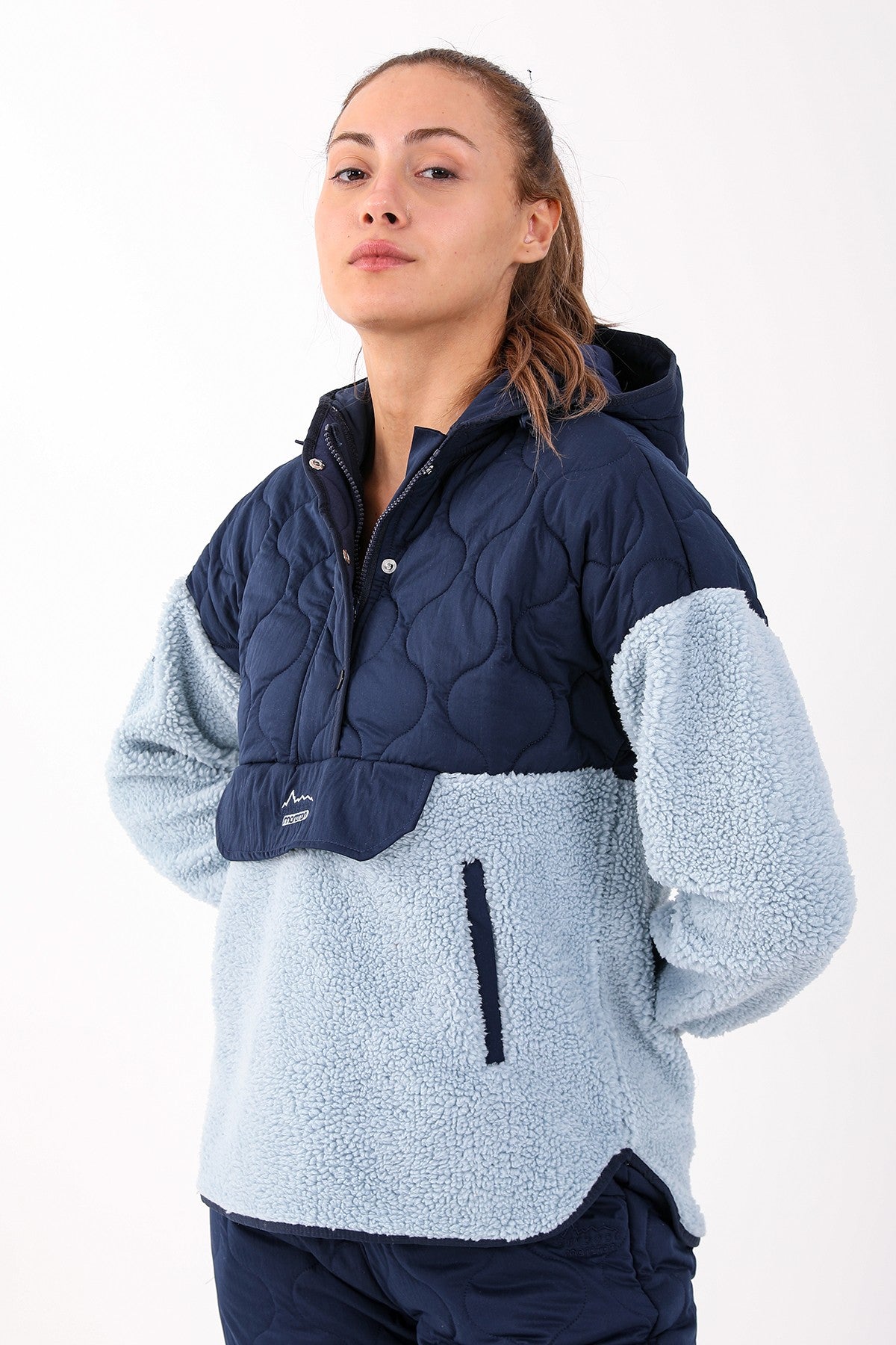 Comfort Kadın Kapüşonlu Açık Mavi Sweatshirt