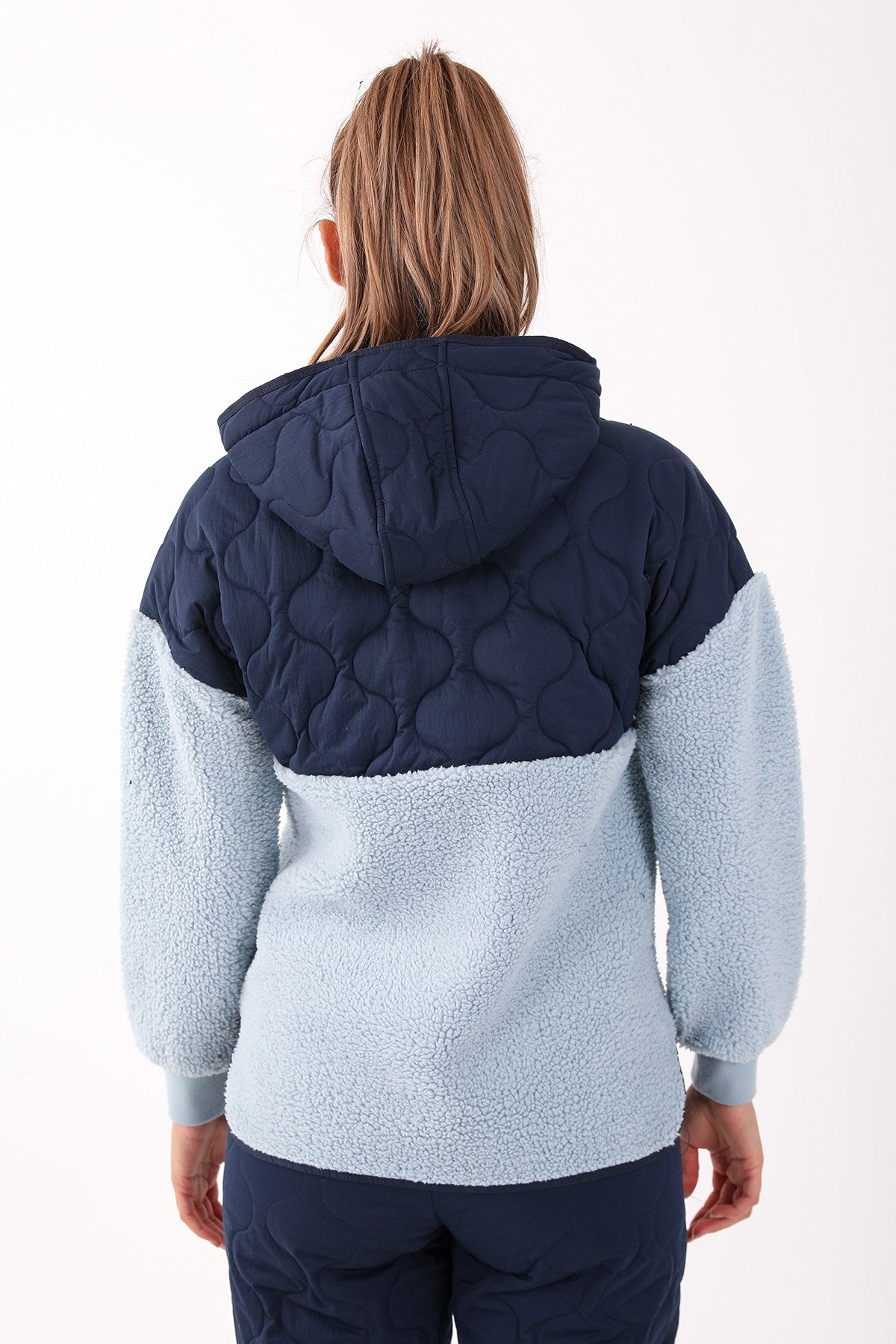 Comfort Kadın Kapüşonlu Açık Mavi Sweatshirt