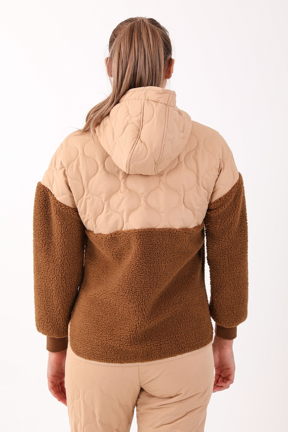 Comfort Kadın Kapüşonlu Kahverengi Sweatshirt