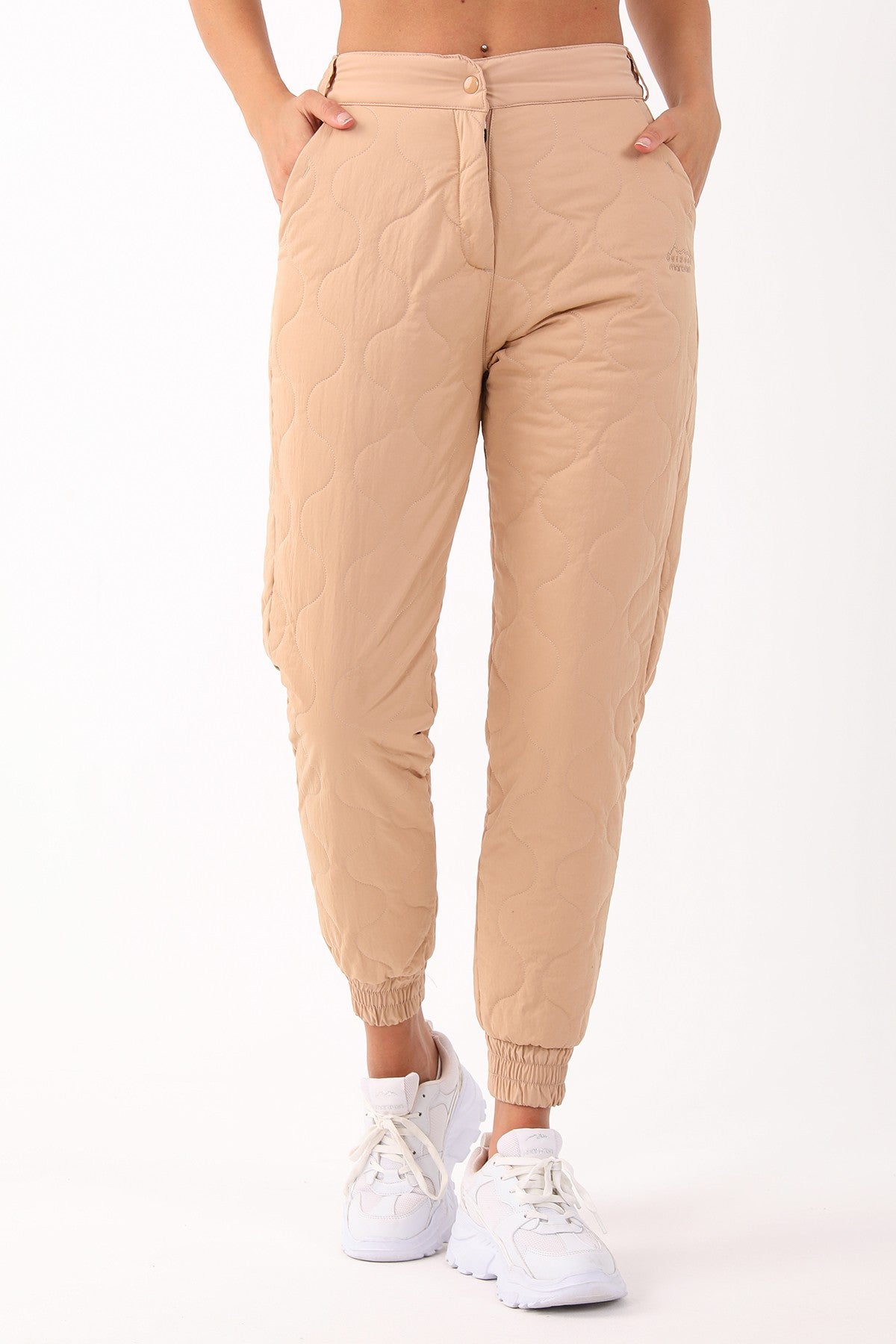 Comfort Kadın Dönüşlü Paça Bej Pantolon