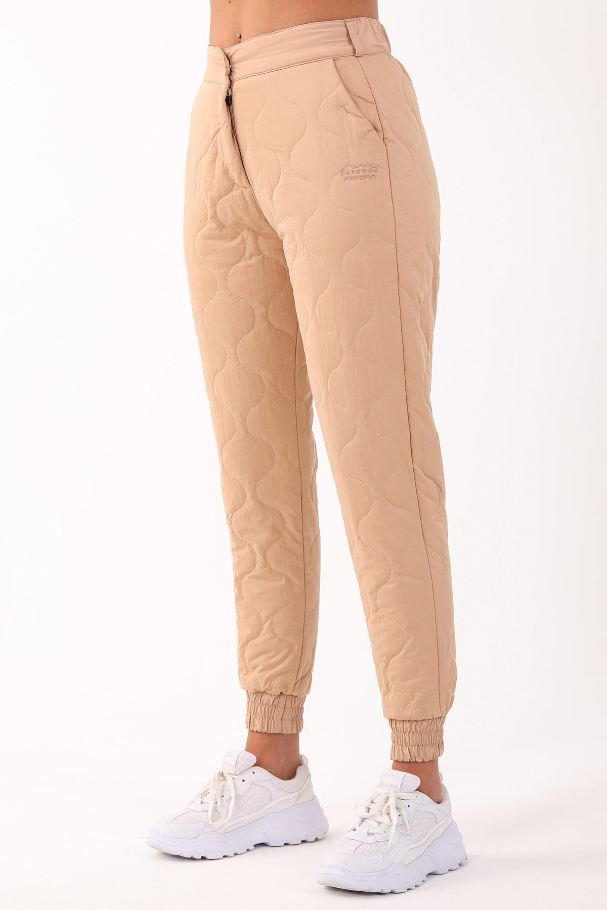 Comfort Kadın Dönüşlü Paça Bej Pantolon
