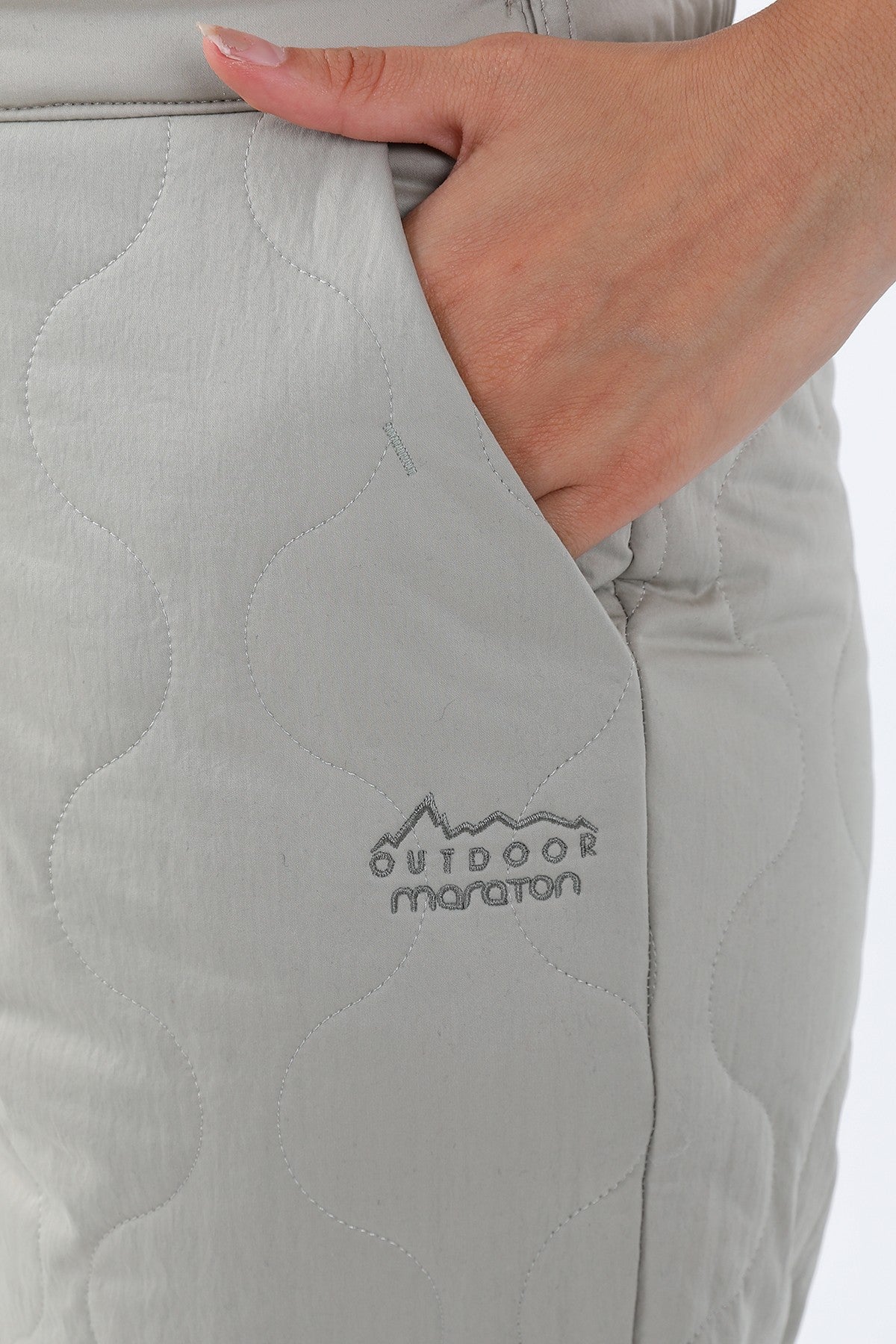 Comfort Kadın Dönüşlü Paça Gri Pantolon