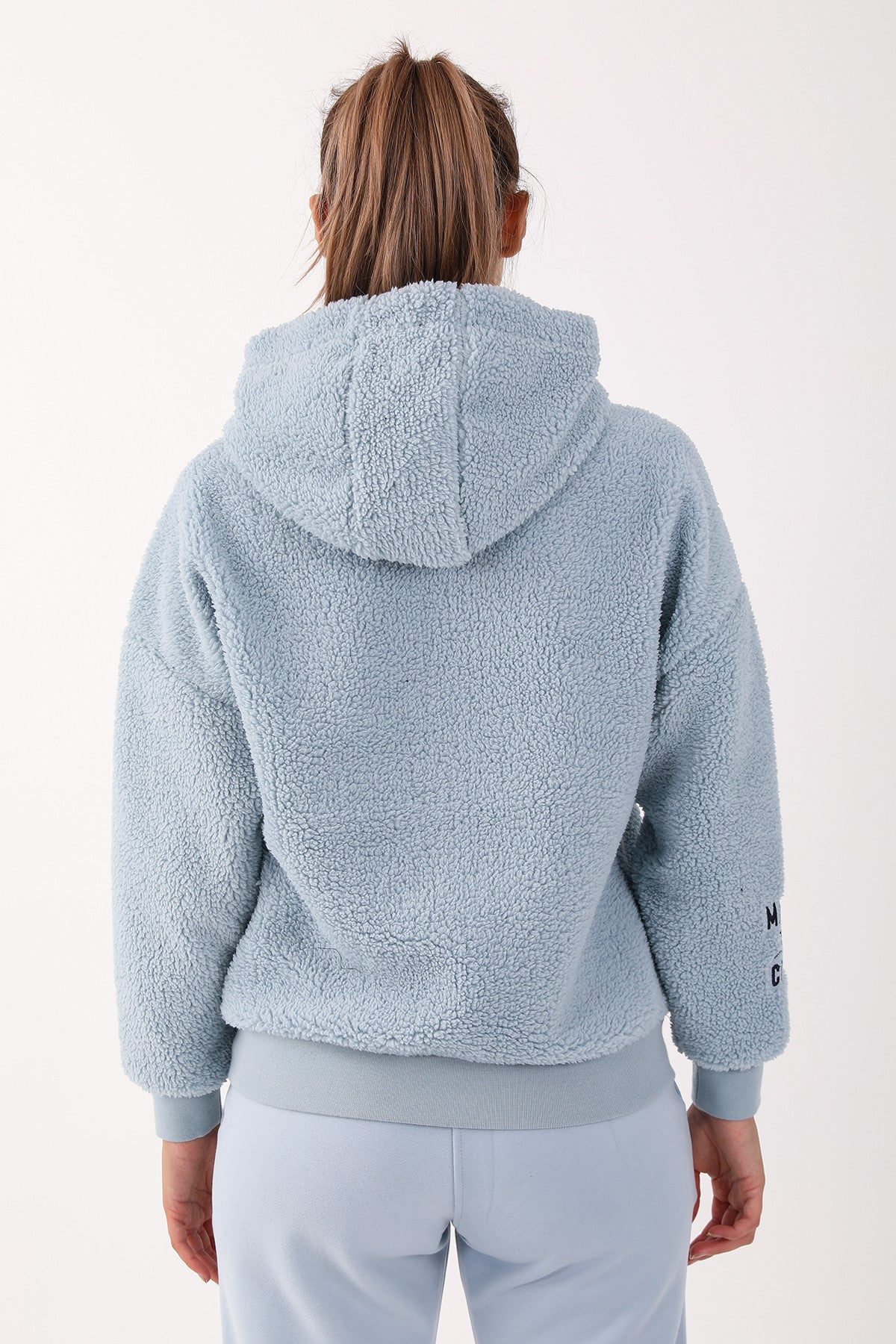 Comfort Kadın Kapüşonlu Açık Mavi Sweatshirt