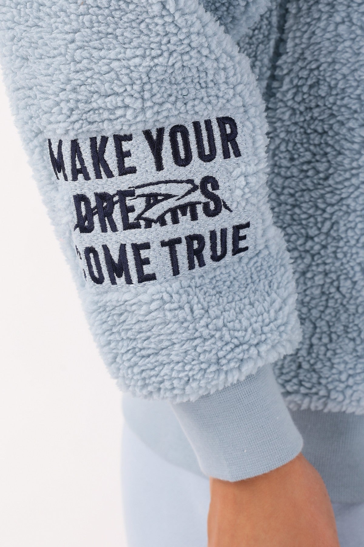 Comfort Kadın Kapüşonlu Açık Mavi Sweatshirt