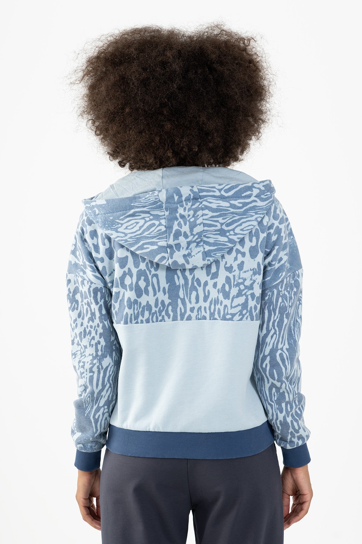 Comfort Kadın Kapüşonlu Açık Mavi Tracktop