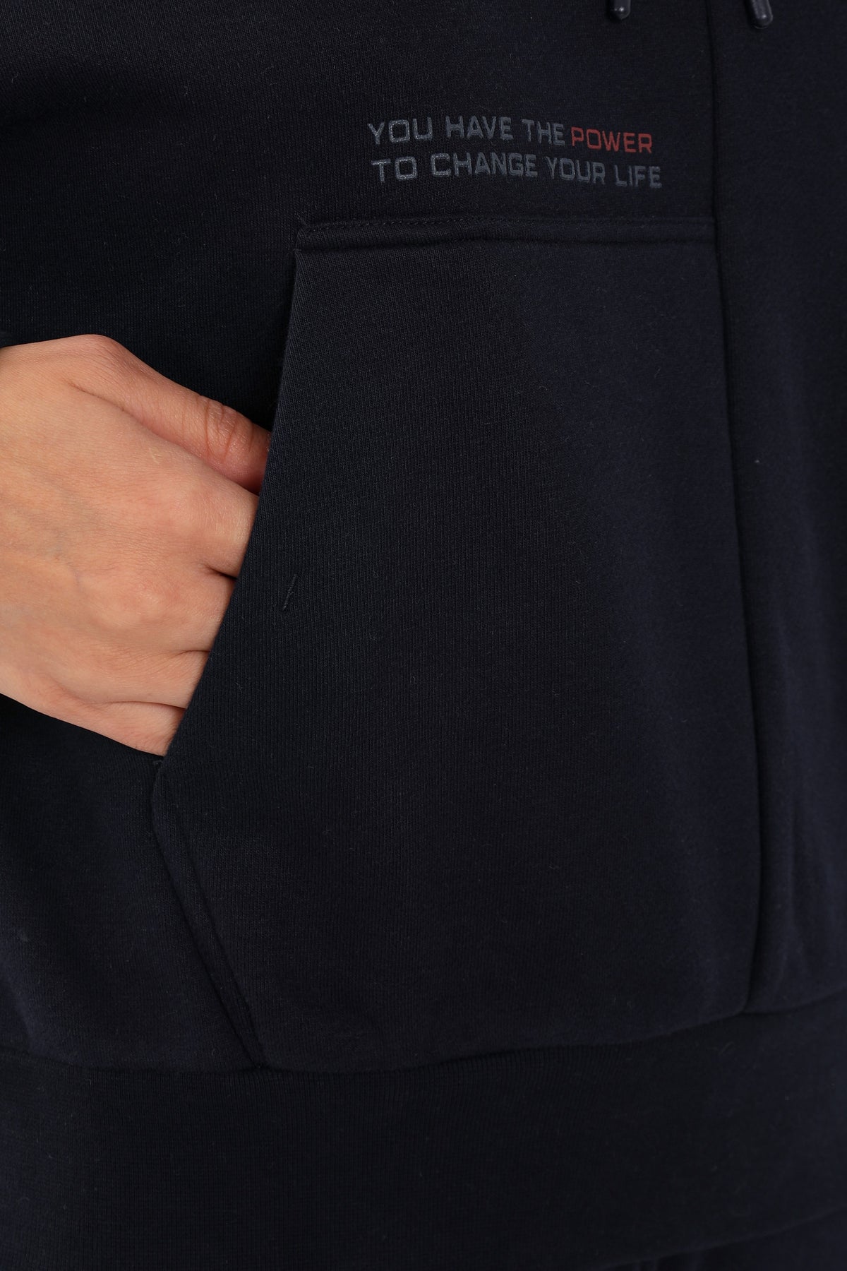 Comfort Kadın Kapüşonlu Lacivert Sweatshirt