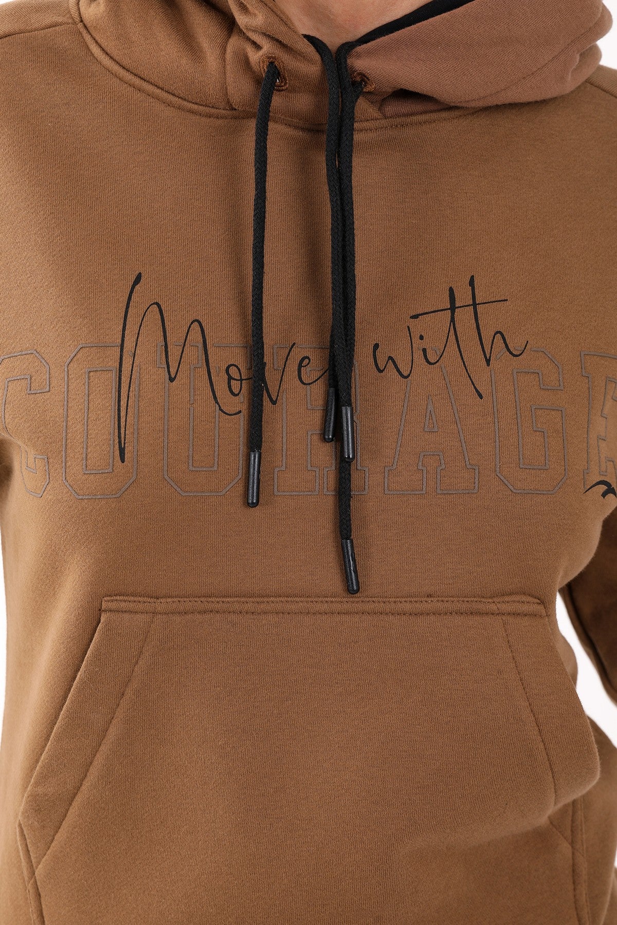 Comfort Kadın Kapüşonlu Kahverengi Sweatshirt
