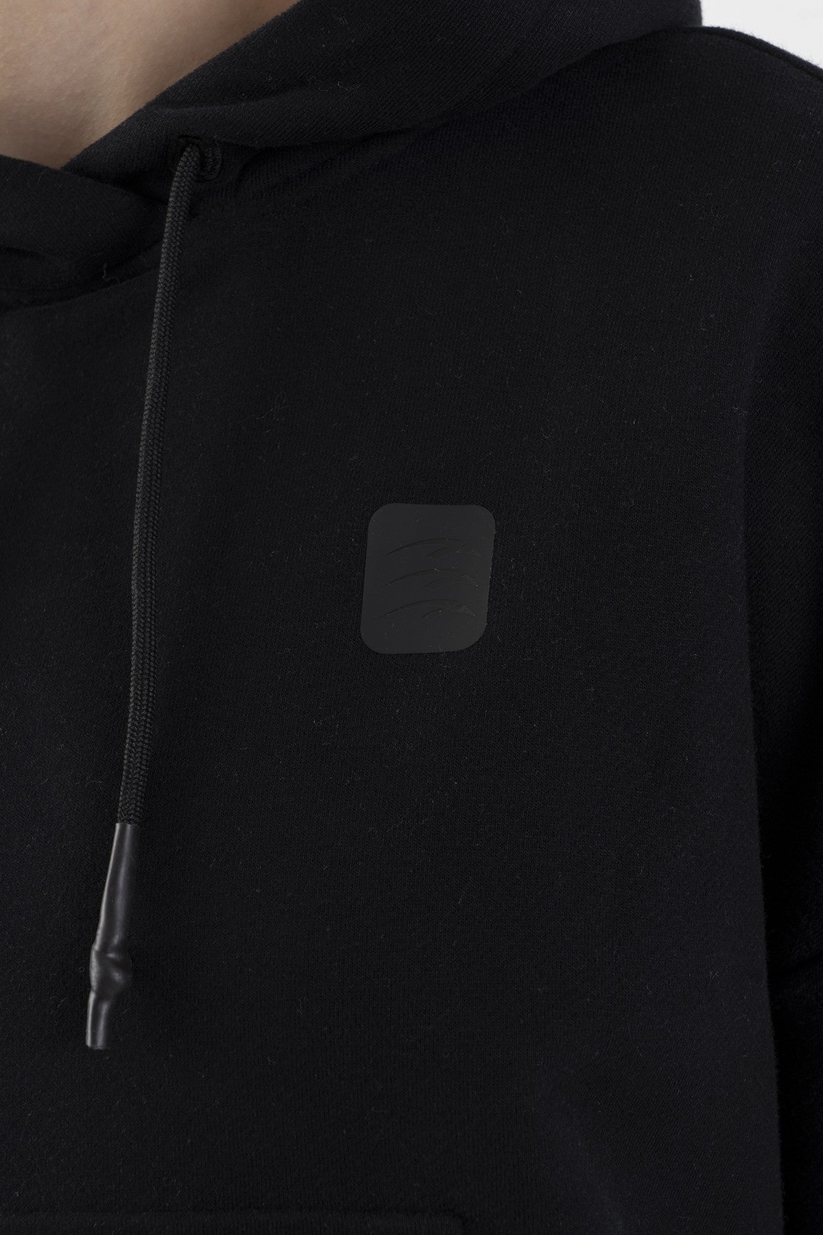 Oversize Kadın Kapüşonlu Siyah Sweatshirt