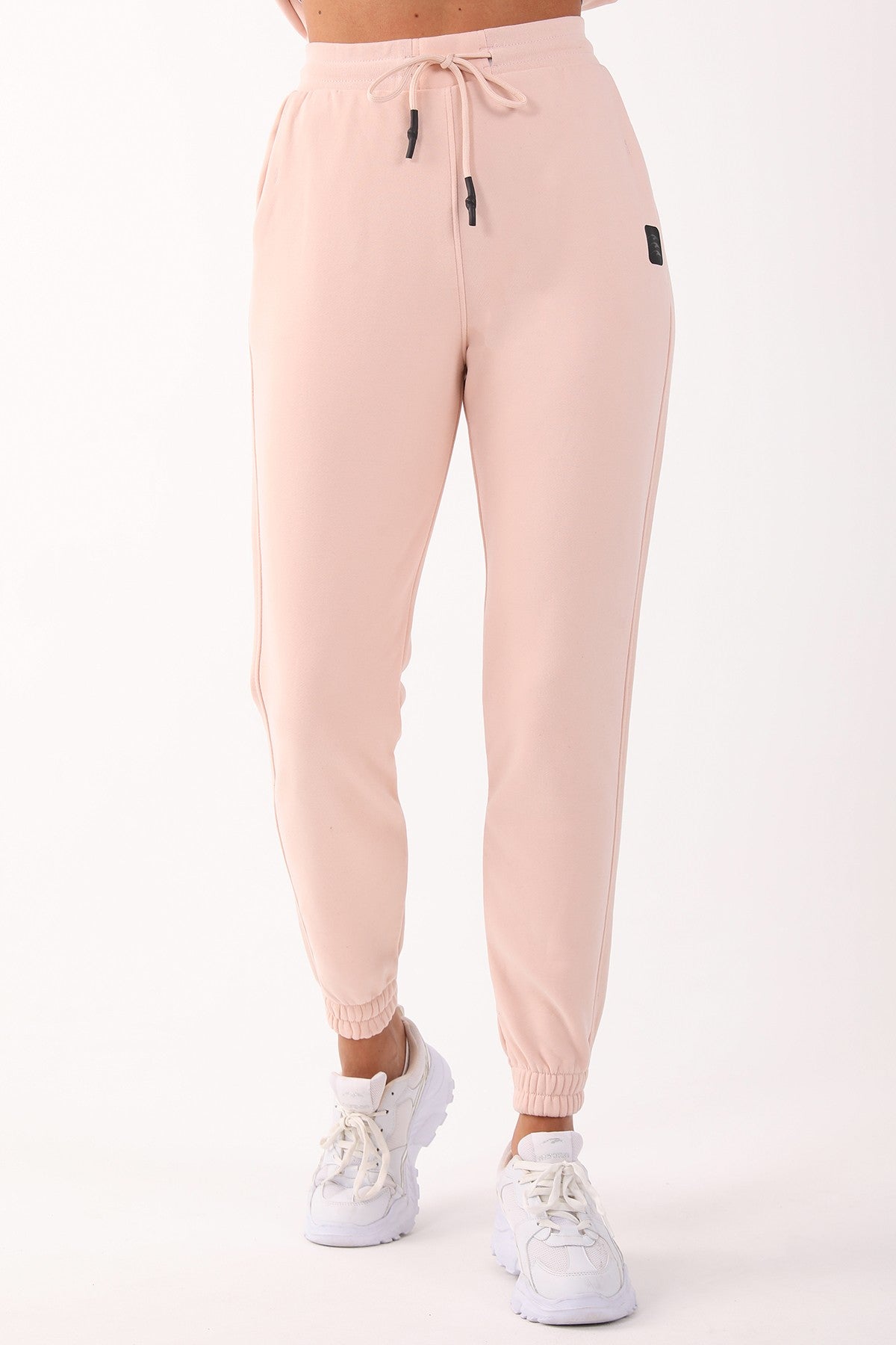 Comfort Kadın Lastik Paça Pudra Pantolon