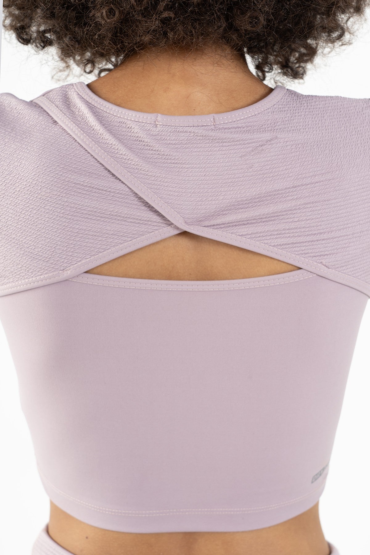 SlimFit Kadın Bisiklet Yaka Lila Crop Top