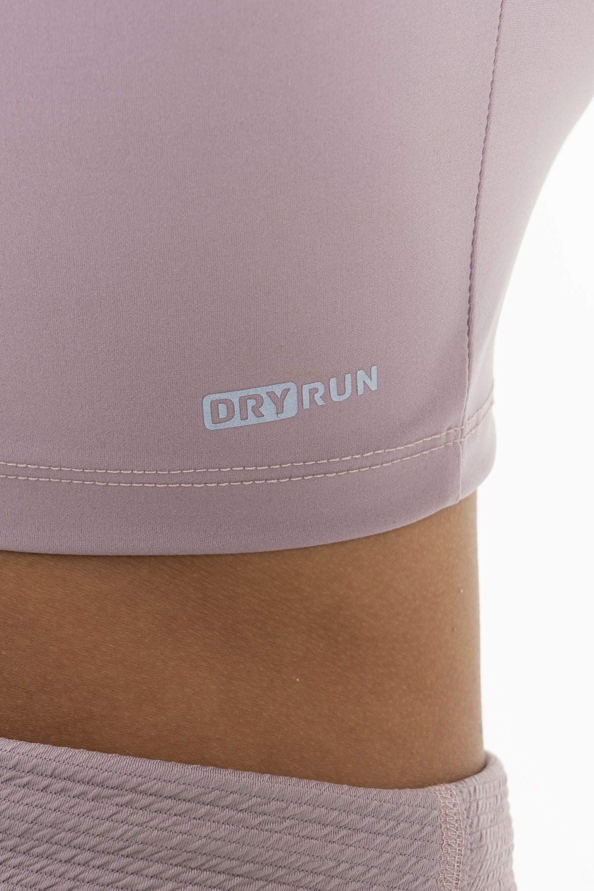 SlimFit Kadın Bisiklet Yaka Lila Crop Top