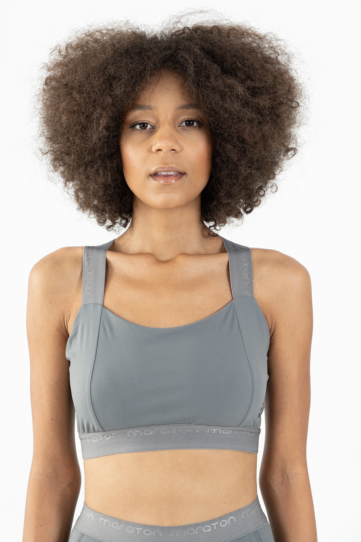 SlimFit Kadın Atlet Yaka Antrasit Bra