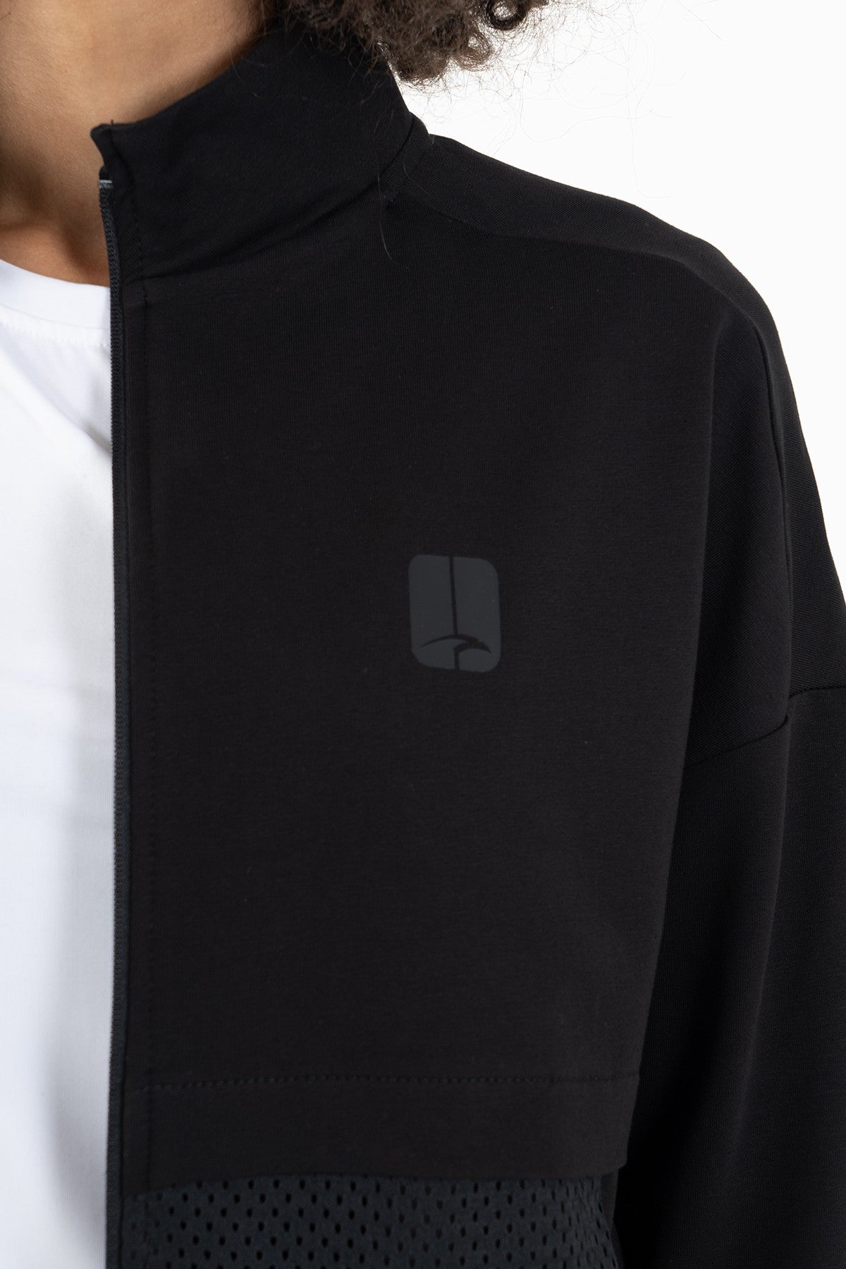 Comfort Kadın Dik Yaka Siyah Tracktop