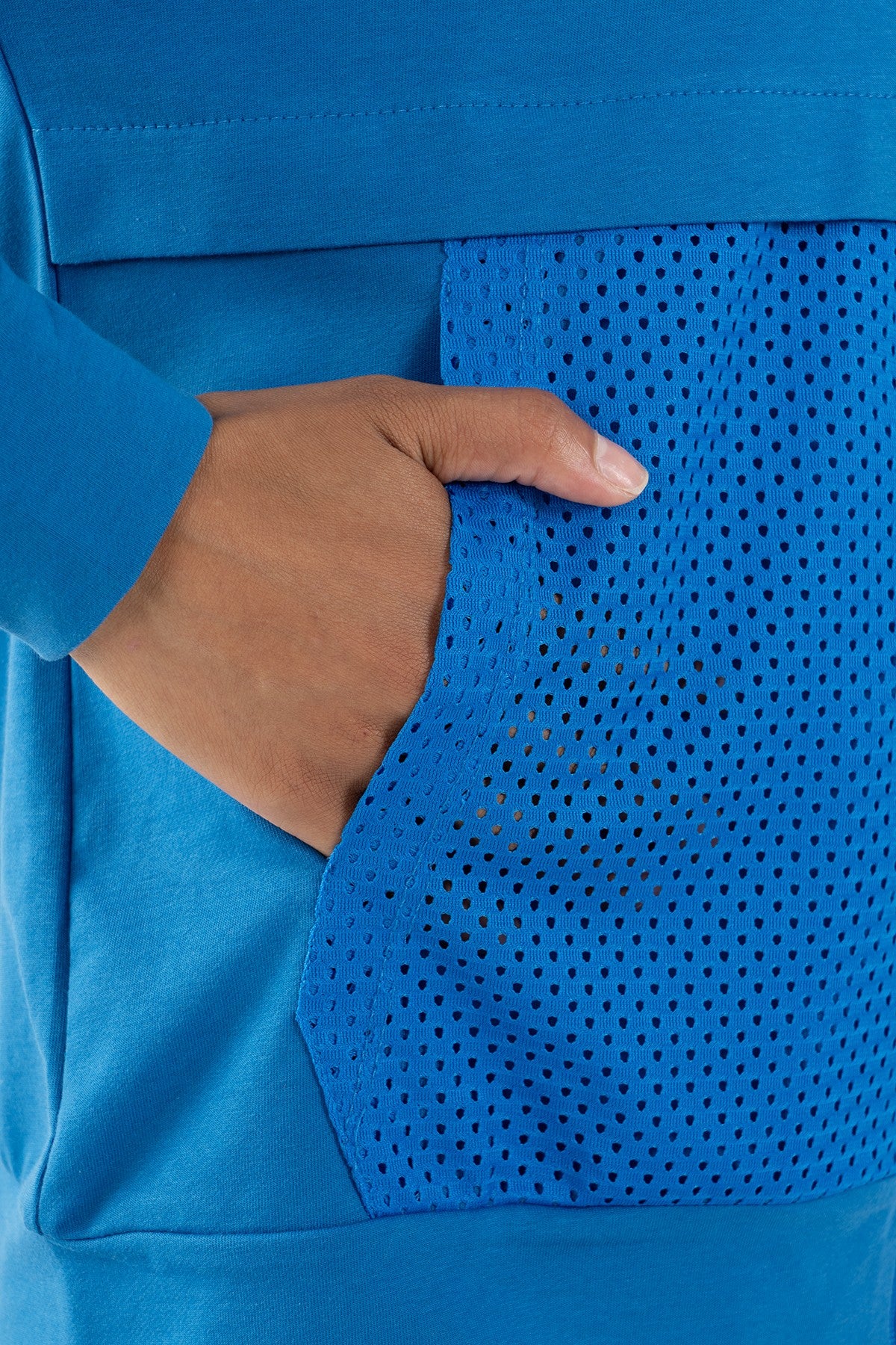 Comfort Kadın Dik Yaka Saks Mavi Tracktop