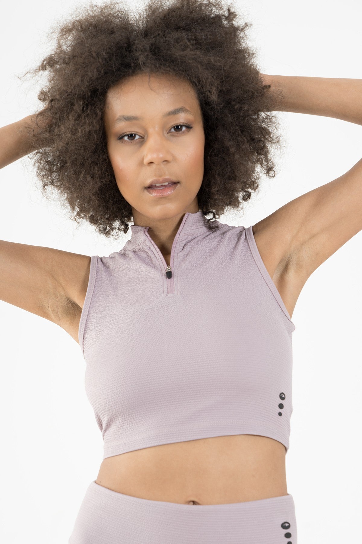SlimFit Kadın Balıkçı Yaka Lila Crop Top