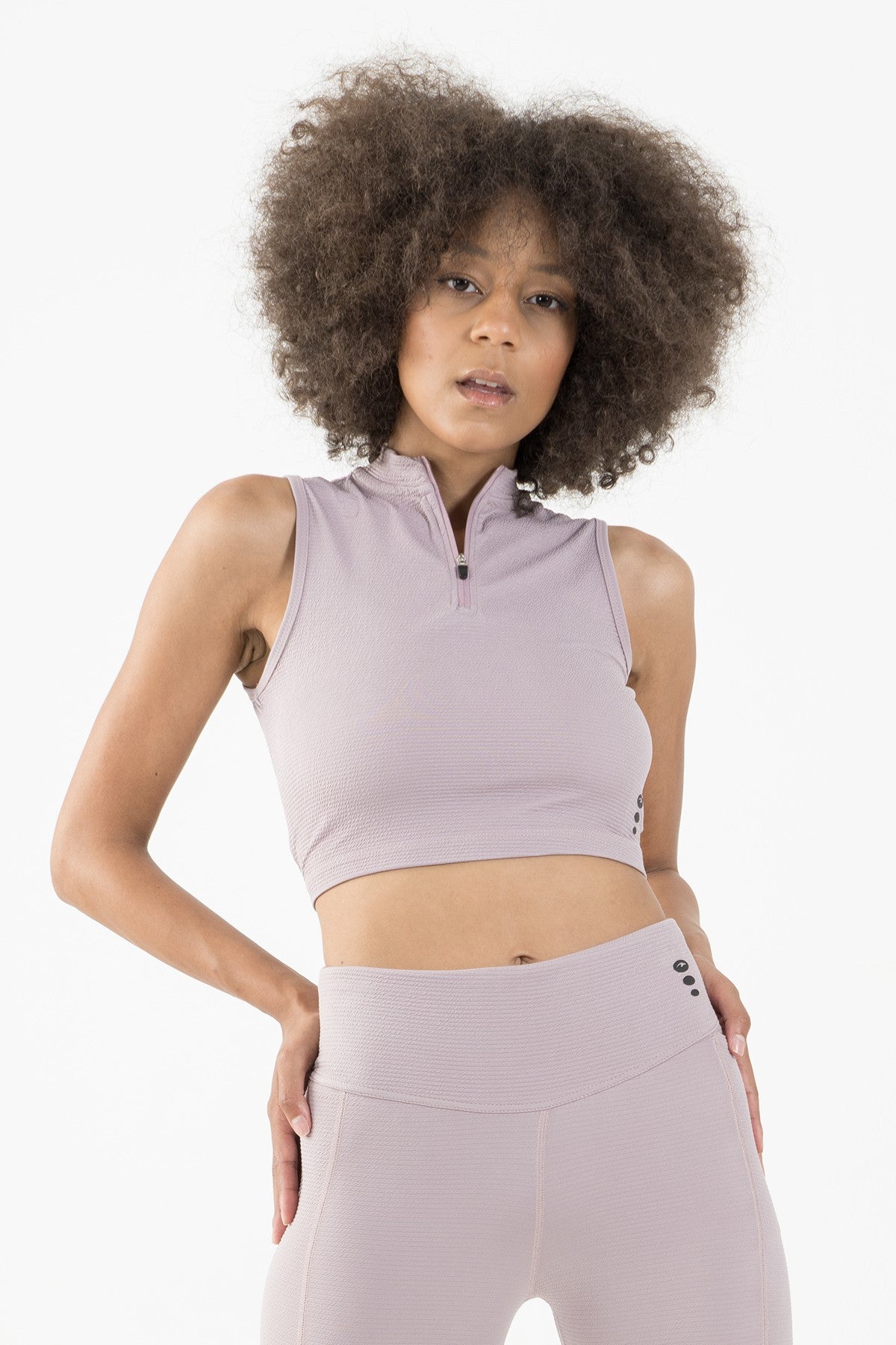 SlimFit Kadın Balıkçı Yaka Lila Crop Top
