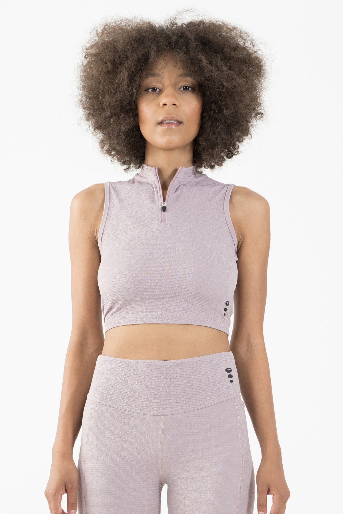 SlimFit Kadın Balıkçı Yaka Lila Crop Top