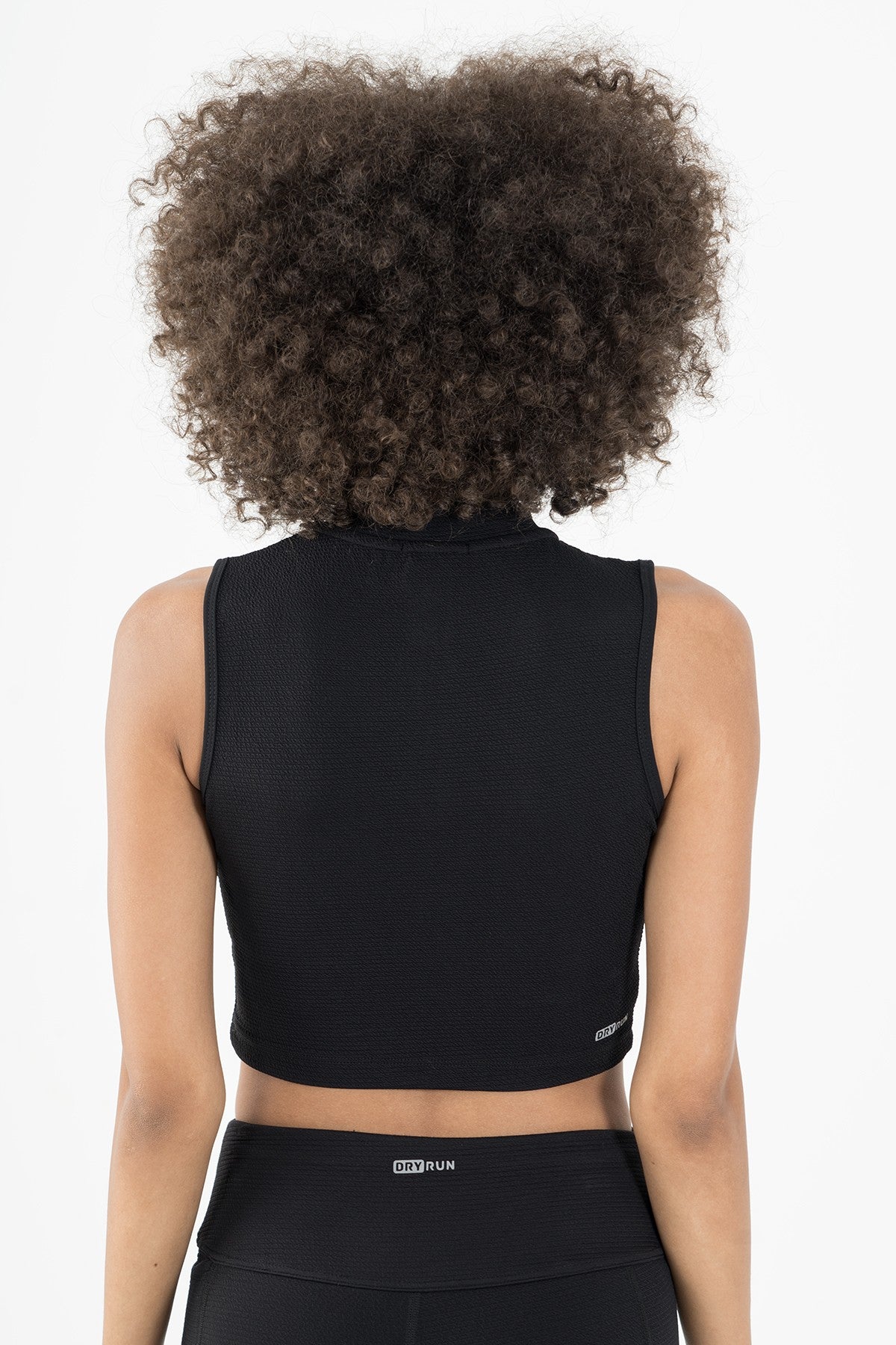 SlimFit Kadın Balıkçı Yaka Siyah Crop Top