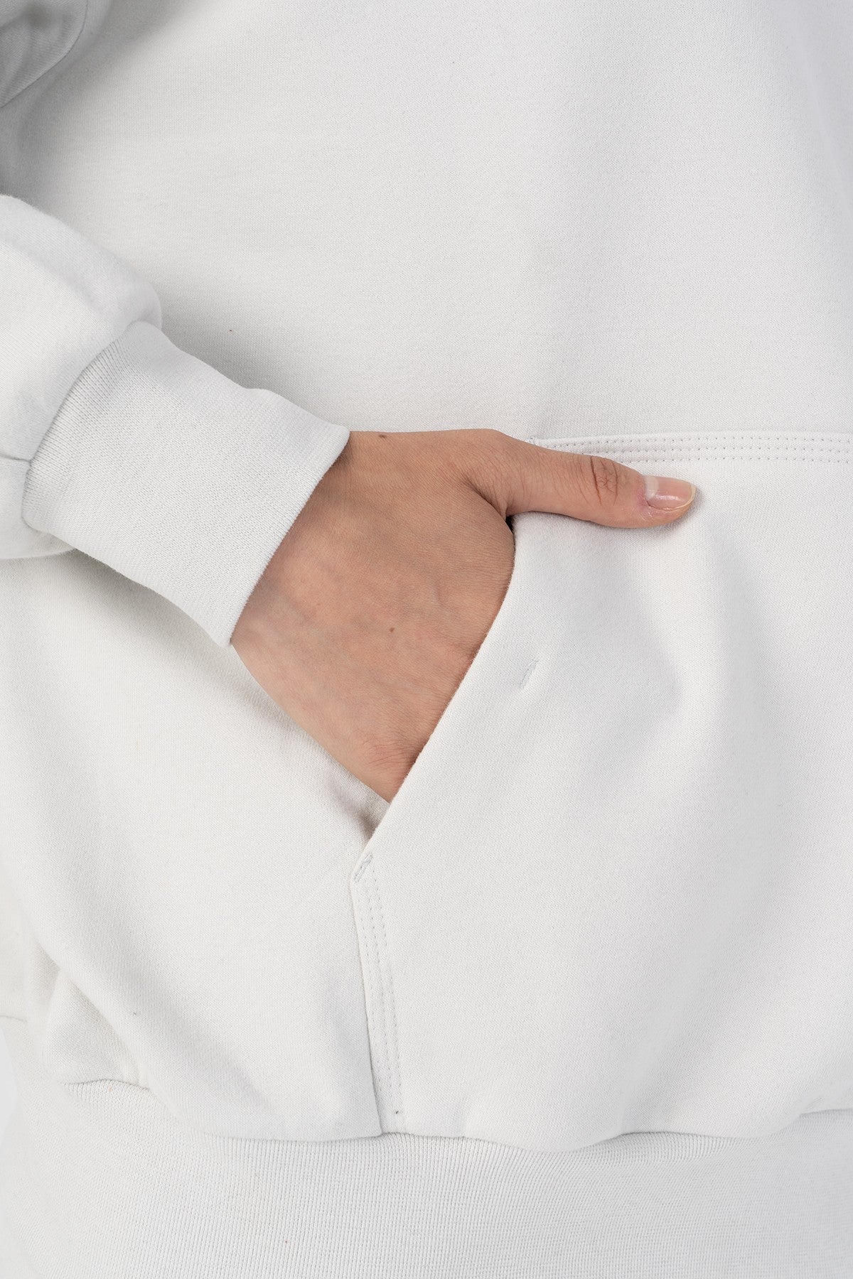 Oversize Kadın Bisiklet Yaka Gri Sweatshirt