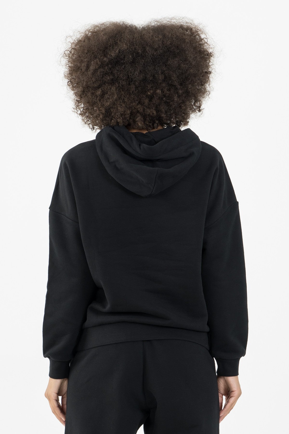 Comfort Kadın Kapüşonlu Siyah Sweatshirt