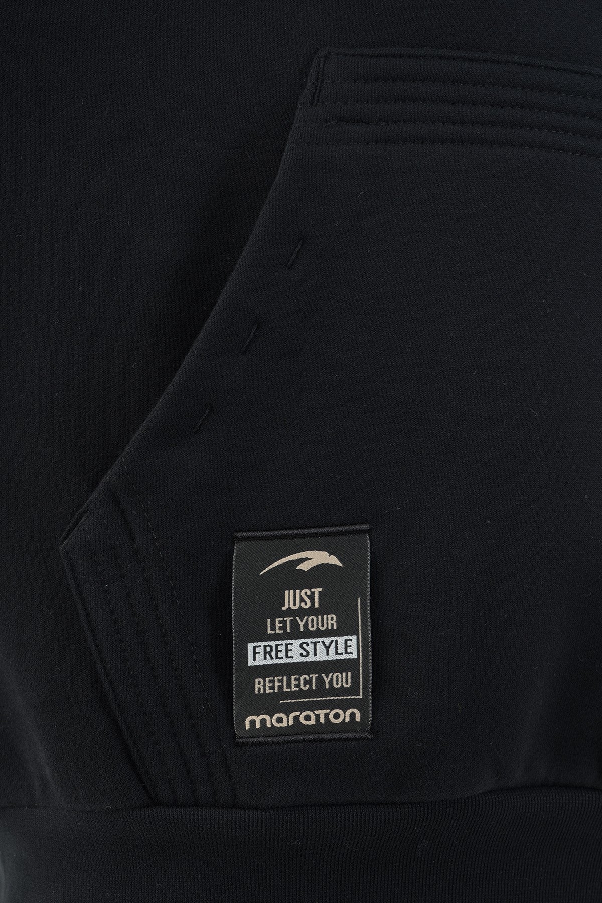 Oversize Kadın Kapüşonlu Siyah Sweatshirt