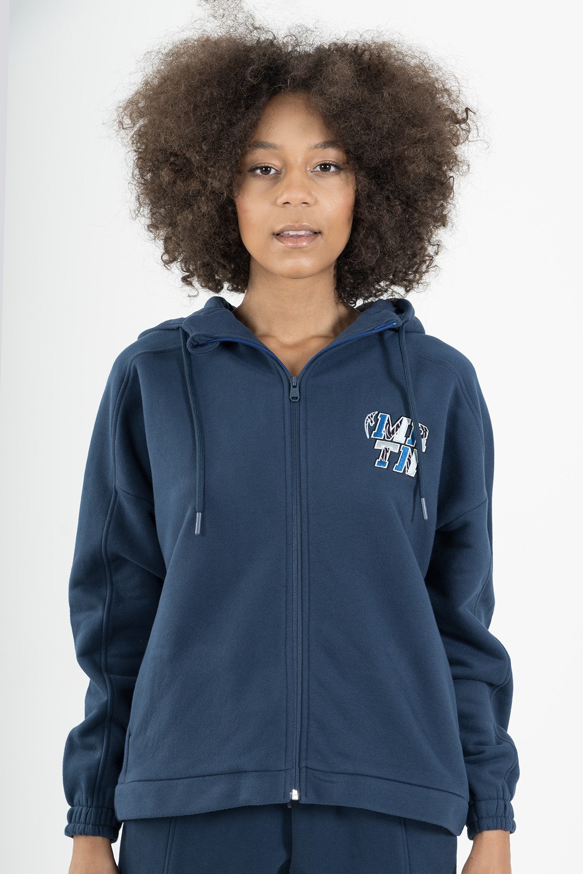 Comfort Kadın Kapüşonlu Lacivert Tracktop