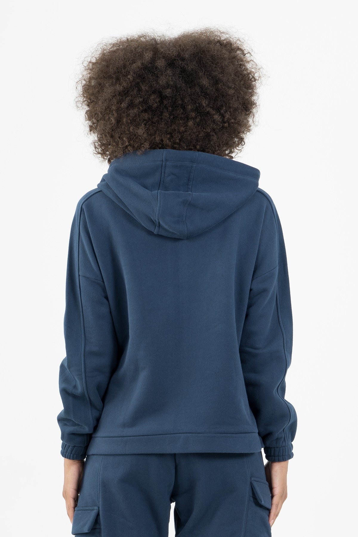 Comfort Kadın Kapüşonlu Lacivert Tracktop
