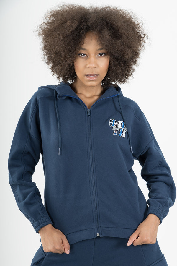 Comfort Kadın Kapüşonlu Lacivert Tracktop