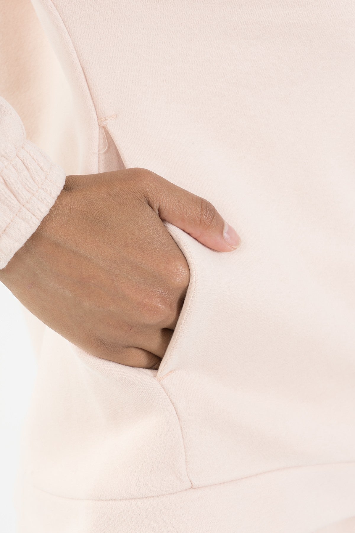 Comfort Kadın Kapüşonlu Pudra Tracktop