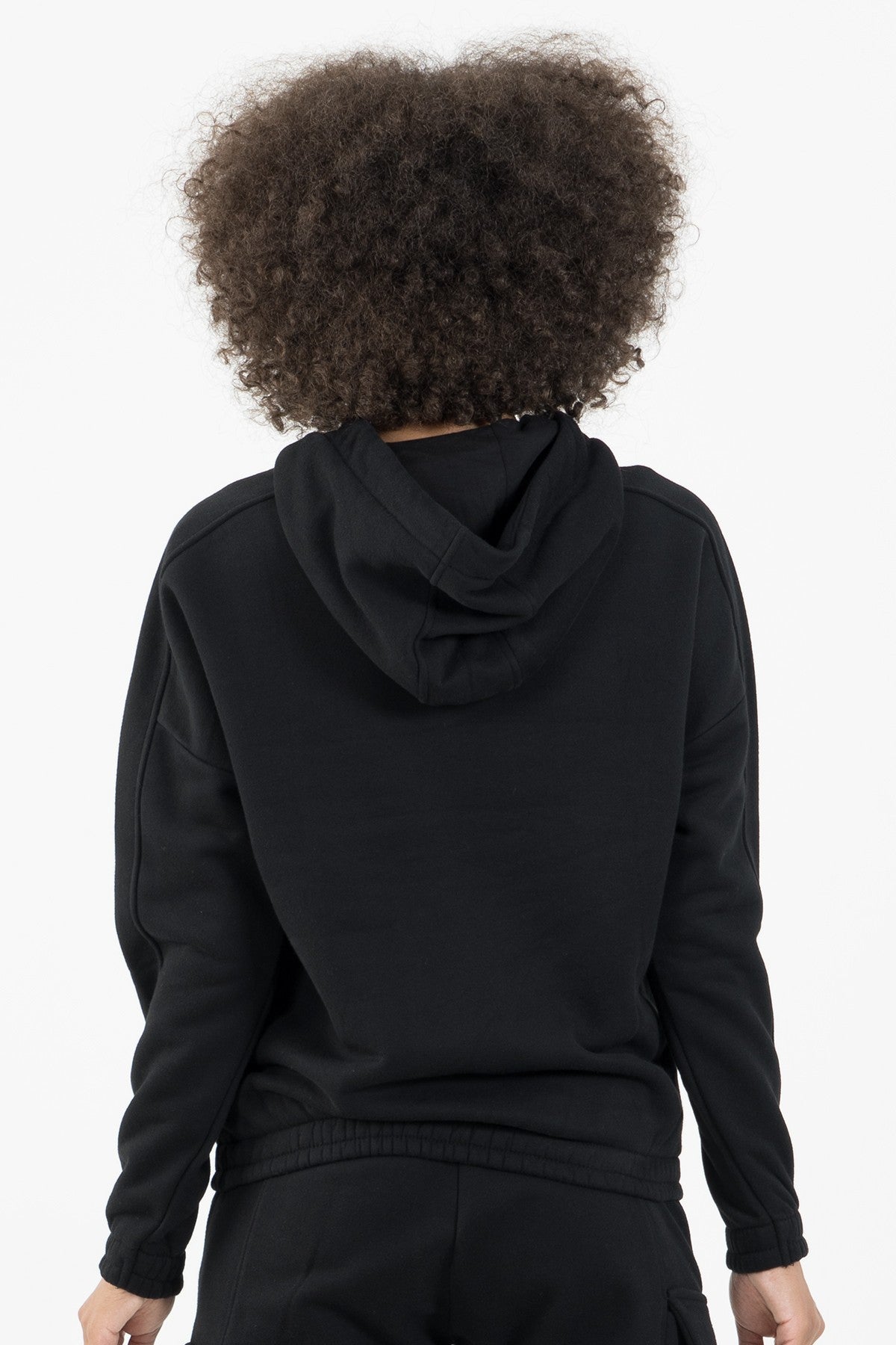 Comfort Kadın Kapüşonlu Siyah Sweatshirt