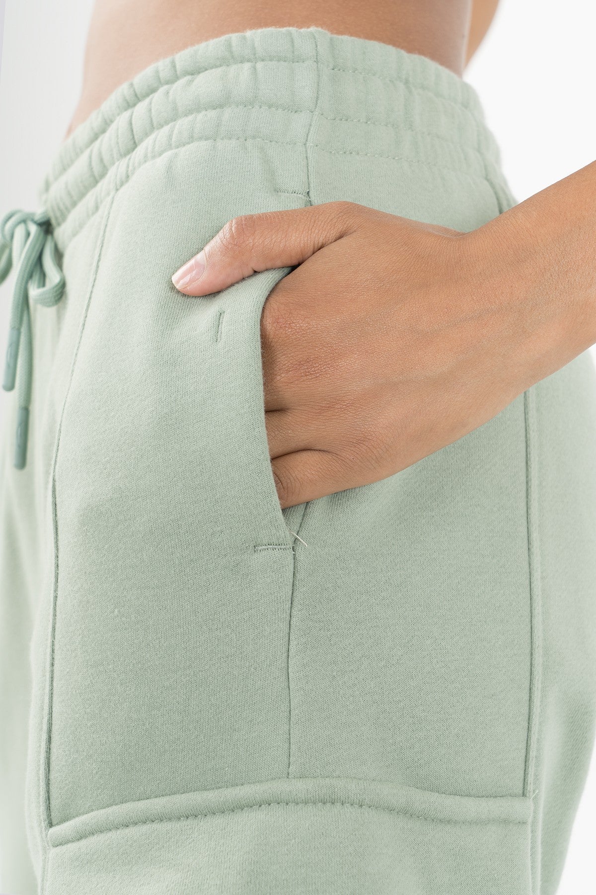 Comfort Kadın Dönüşlü Paça Yeşil Eşofman Altı