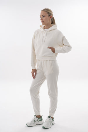 Comfort Kadın Kapüşonlu Ekru Sweatshirt