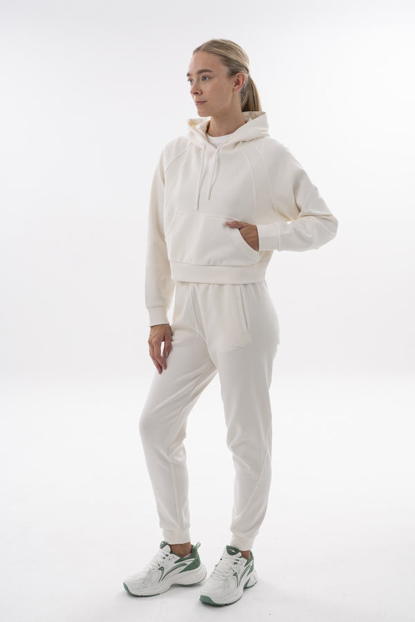 Comfort Kadın Kapüşonlu Ekru Sweatshirt