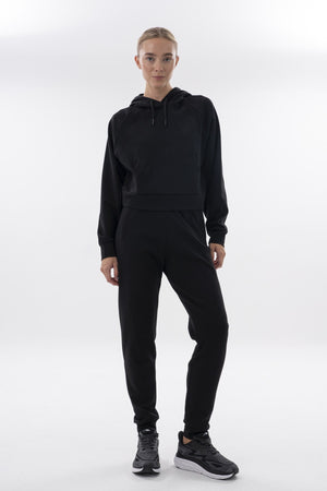 Comfort Kadın Kapüşonlu Siyah Sweatshirt