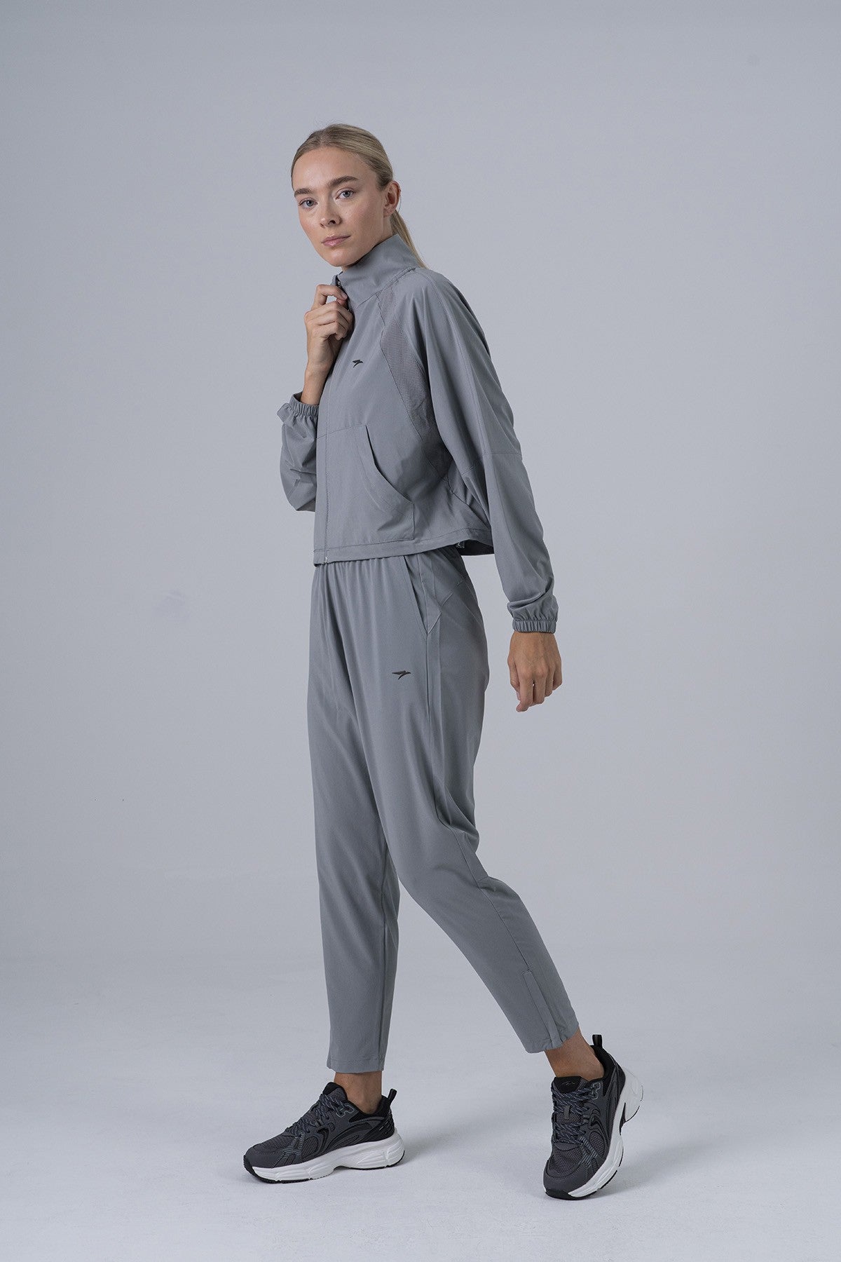 Full Zip Kadın Gri Eşofman Üstü