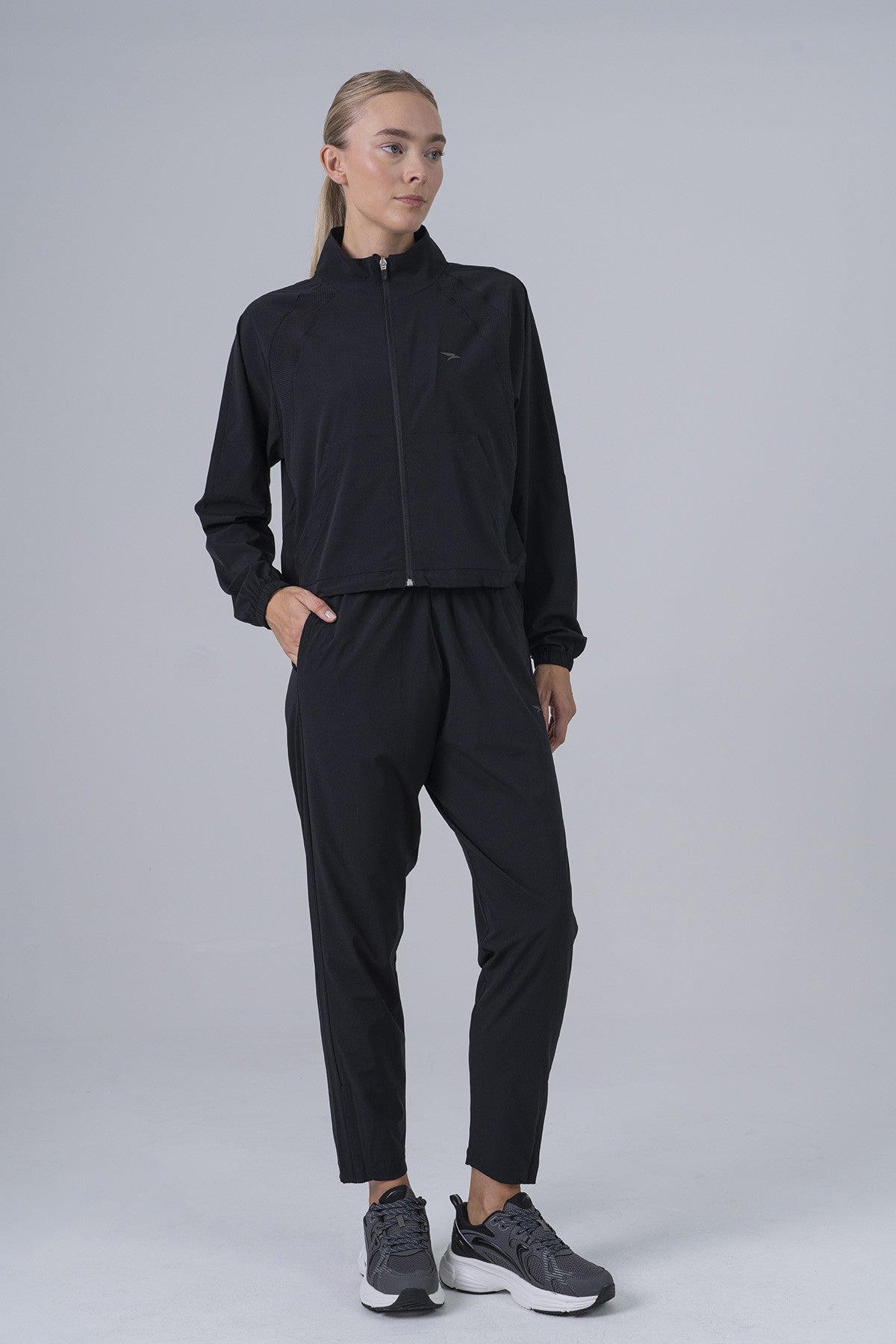 Full Zip Kadın Siyah Eşofman Üstü