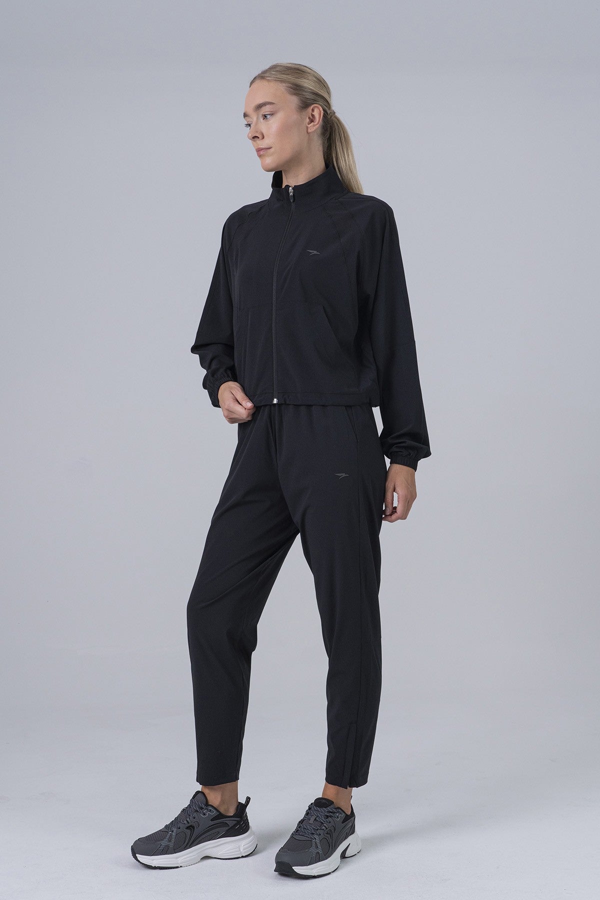 Full Zip Kadın Siyah Eşofman Üstü