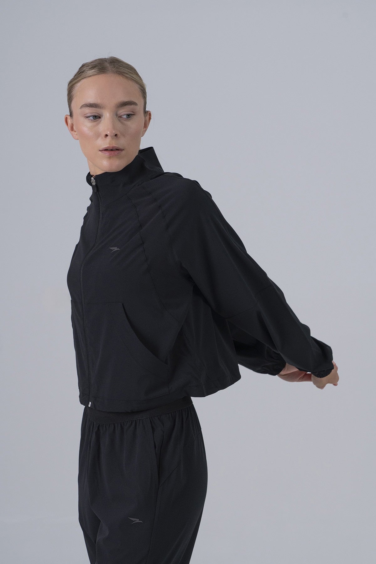 Full Zip Kadın Siyah Eşofman Üstü