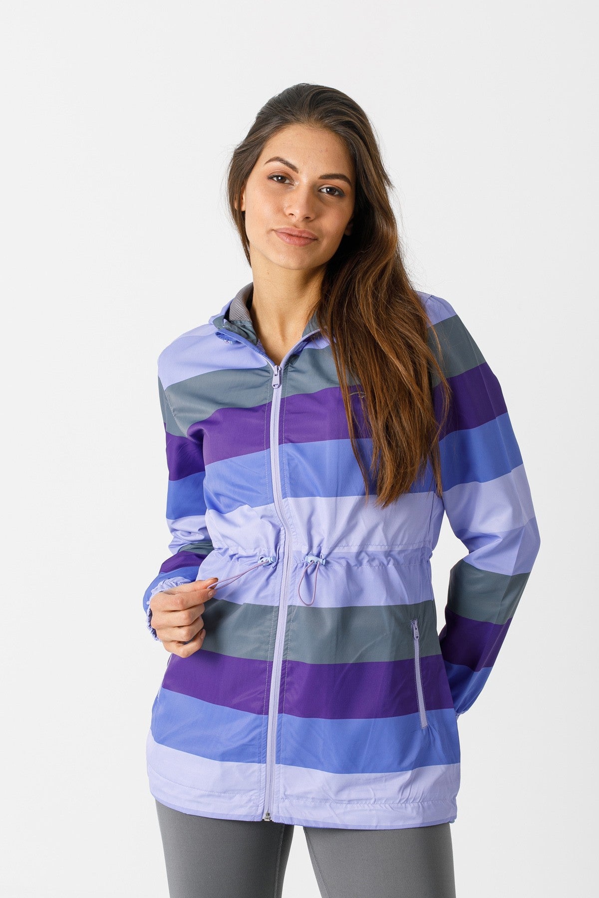 Comfort Kadın Kapüşonlu Mor Trenchcoat