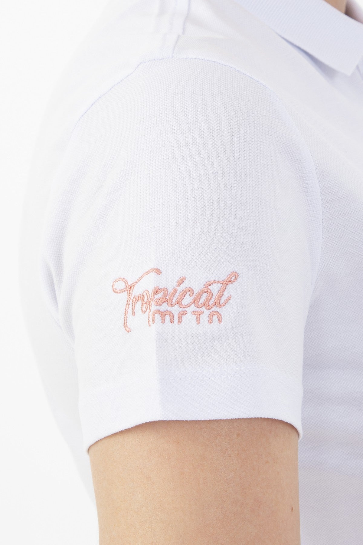 Regular Kadın Polo Yaka Beyaz T-shirt