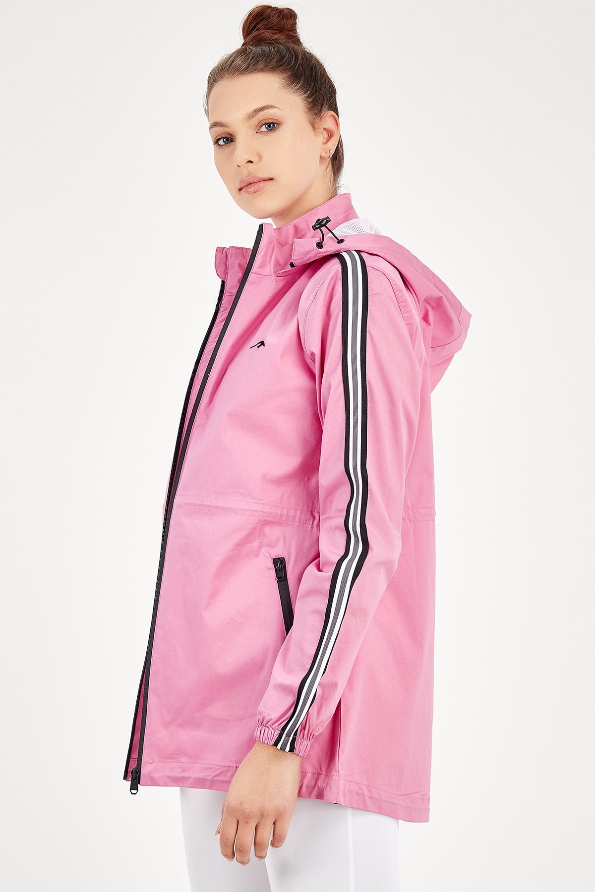 Regular Kadın Kapüşonlu Pembe Ceket