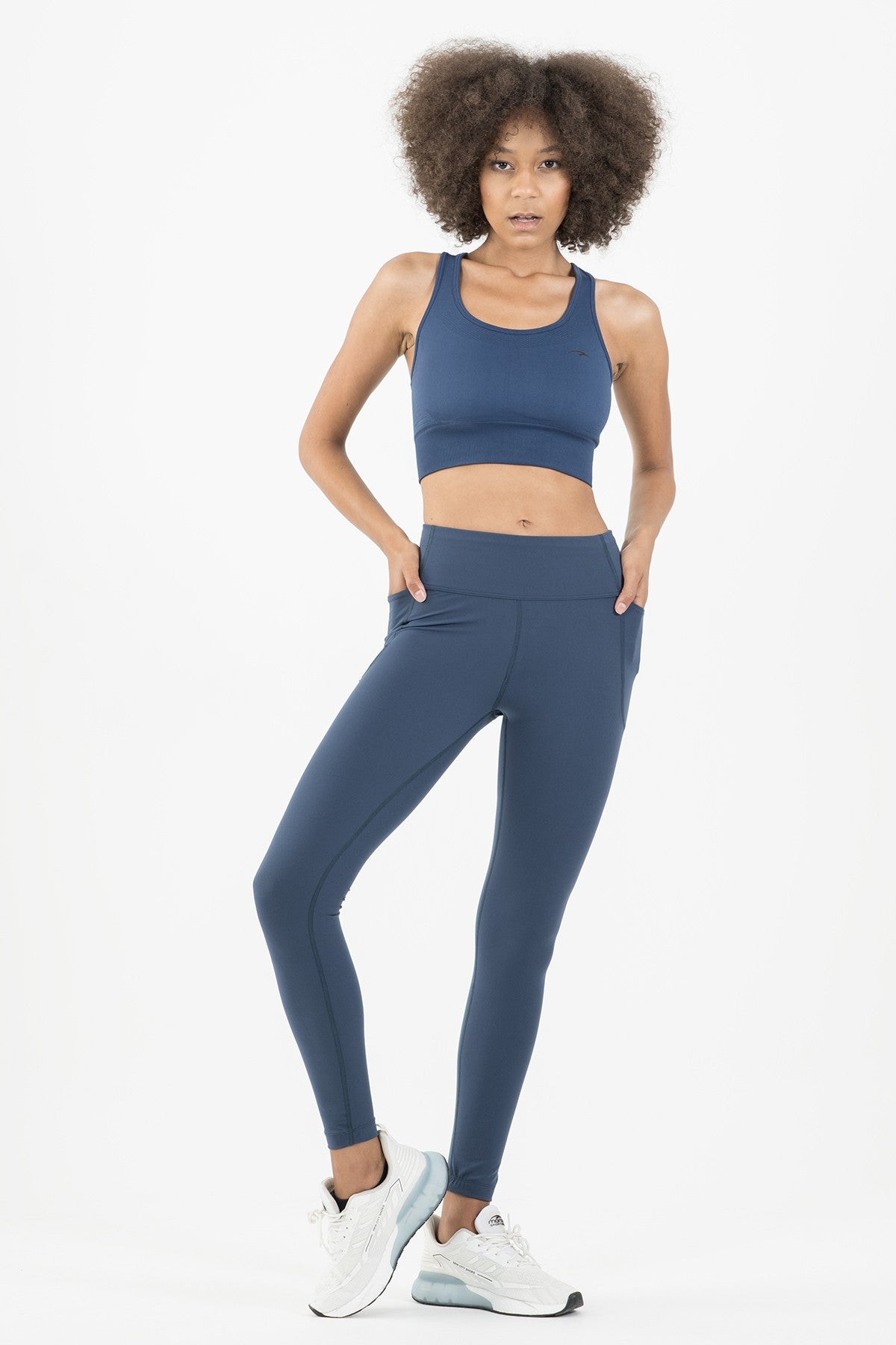 SlimFit Kadın Bisiklet Yaka Mavi Bra