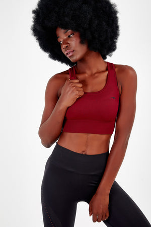SlimFit Kadın Bisiklet Yaka Kırmızı Bra