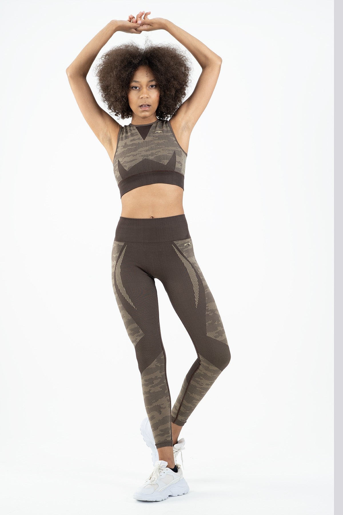 SlimFit Kadın Bisiklet Yaka Kahverengi Bra