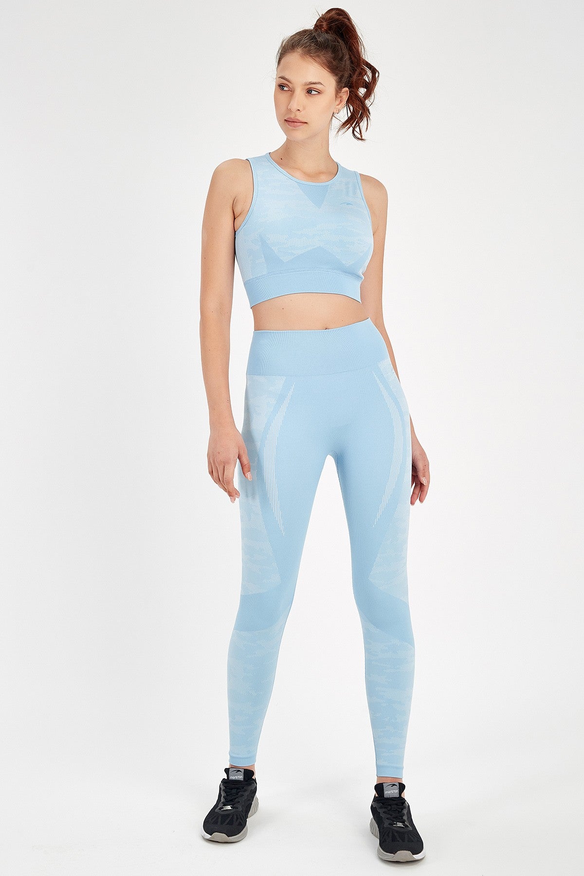 SlimFit Kadın Bisiklet Yaka Açık Mavi Bra