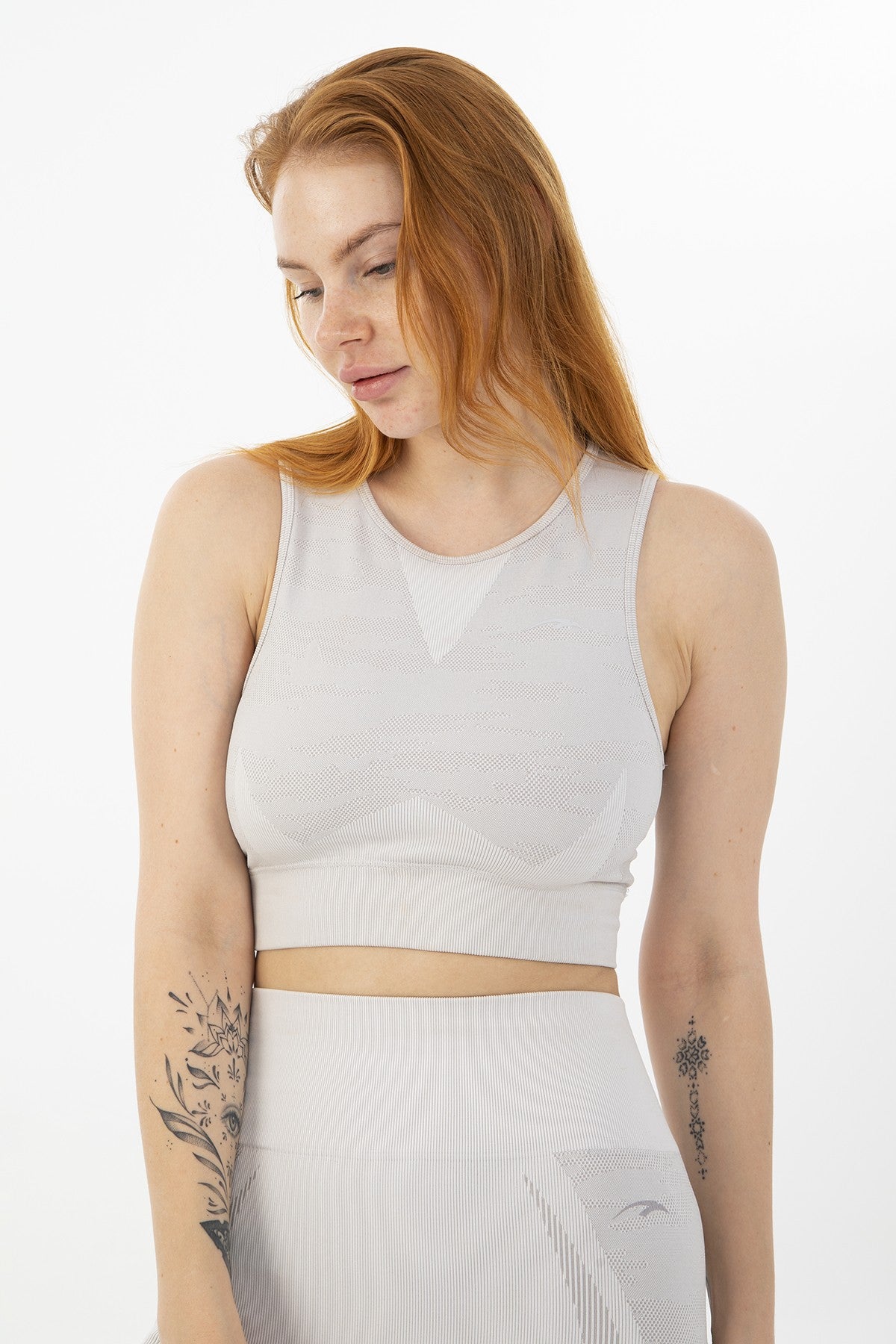 SlimFit Kadın Bisiklet Yaka Ekru Bra