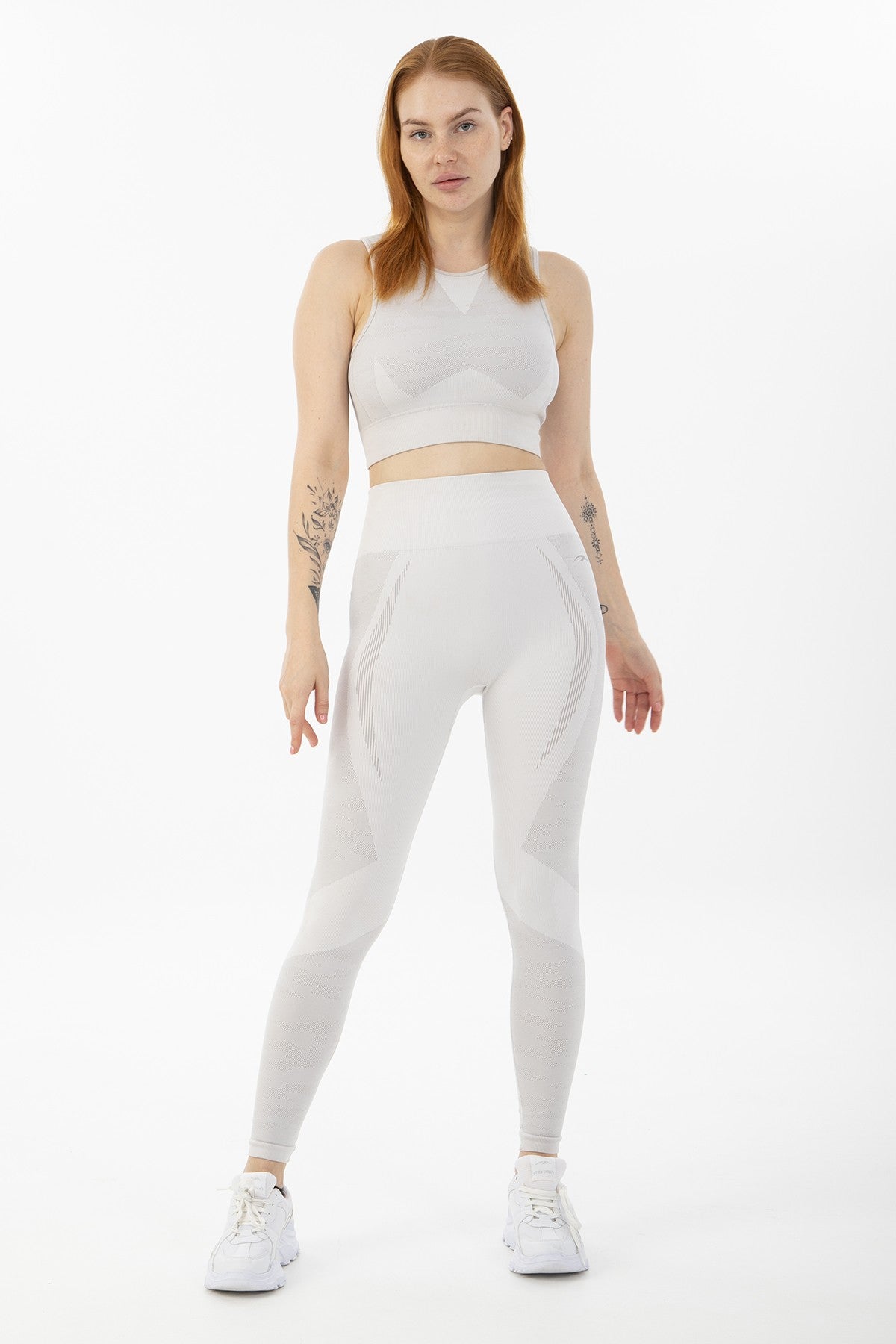 SlimFit Kadın Bisiklet Yaka Ekru Bra