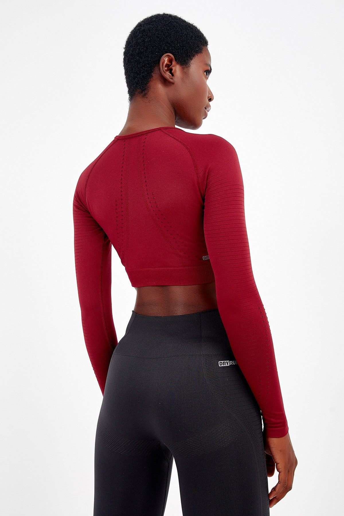 SlimFit Kadın Bisiklet Yaka Kırmızı Crop Top