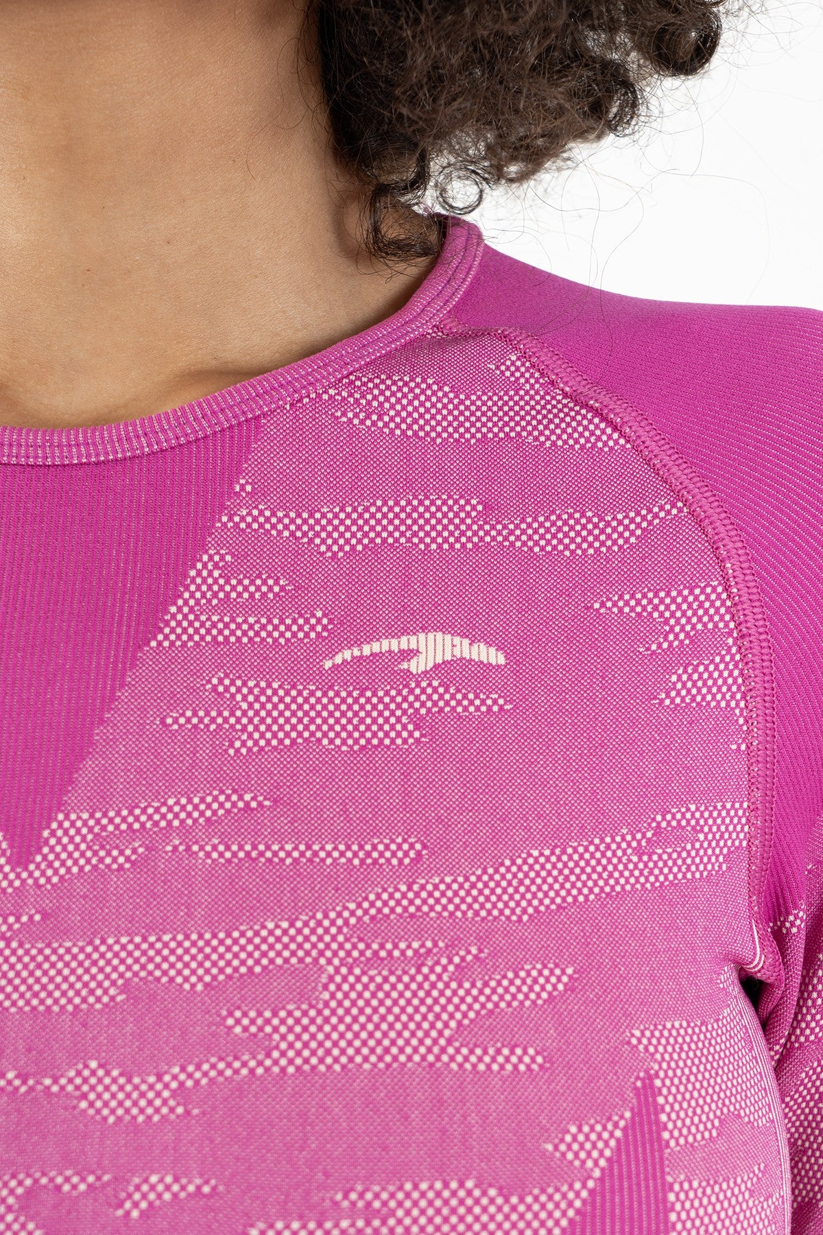 SlimFit Kadın Bisiklet Yaka Pembe Crop Top
