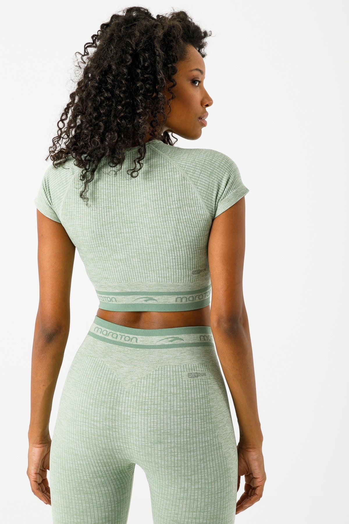 SlimFit Kadın Bisiklet Yaka Taş Crop Top